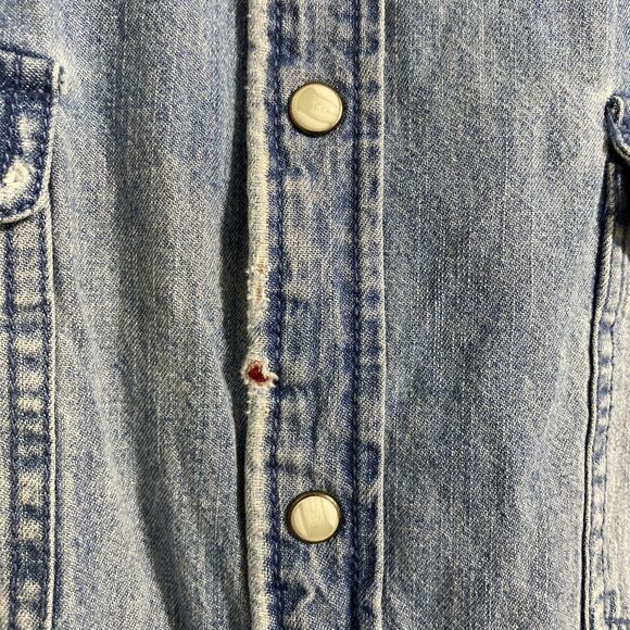 Mossimo Supply Co Denim Shirt Men's XL Blue Red White Snap Button 100% Cotton - Picture 8 of 11